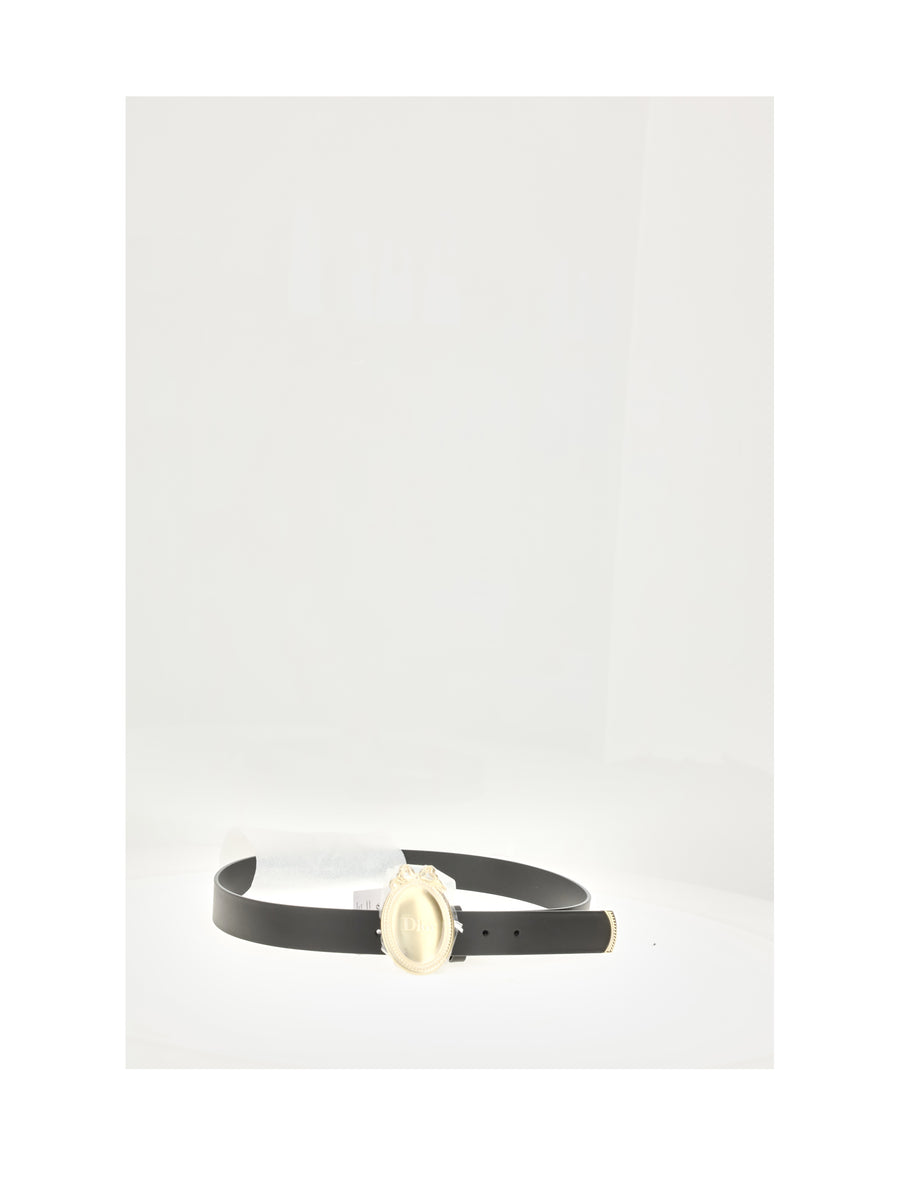 Belt Madallion Gold-Black Gold/black Calf Leather