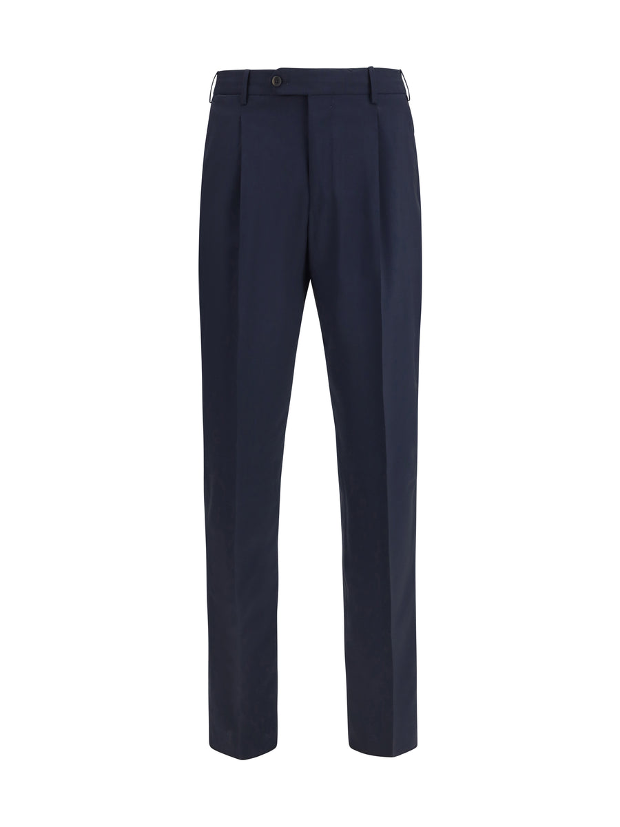 Pt Torino 100% Merino Wool Ovis Aries trousers in navy