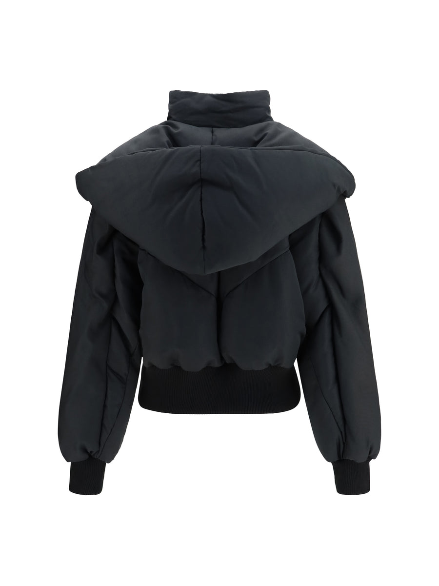 Puffer Jacket Cotton Blend White Outer
