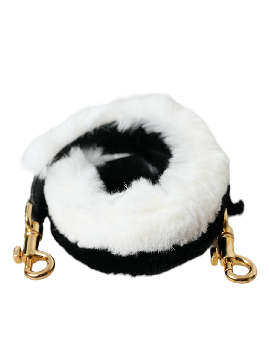 Dolce & Gabbana Lapin fur mini bag in black and white