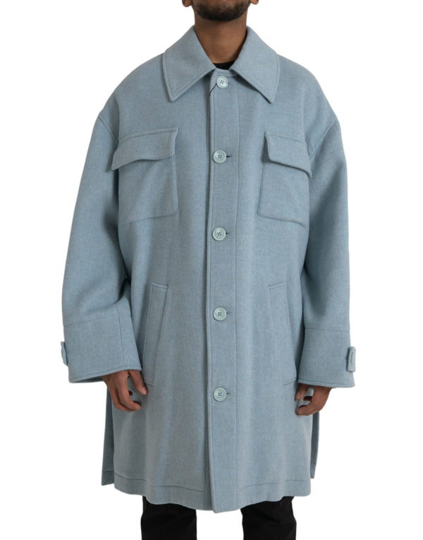 Dolce & Gabbana 100% Virgin Wool coat in blue