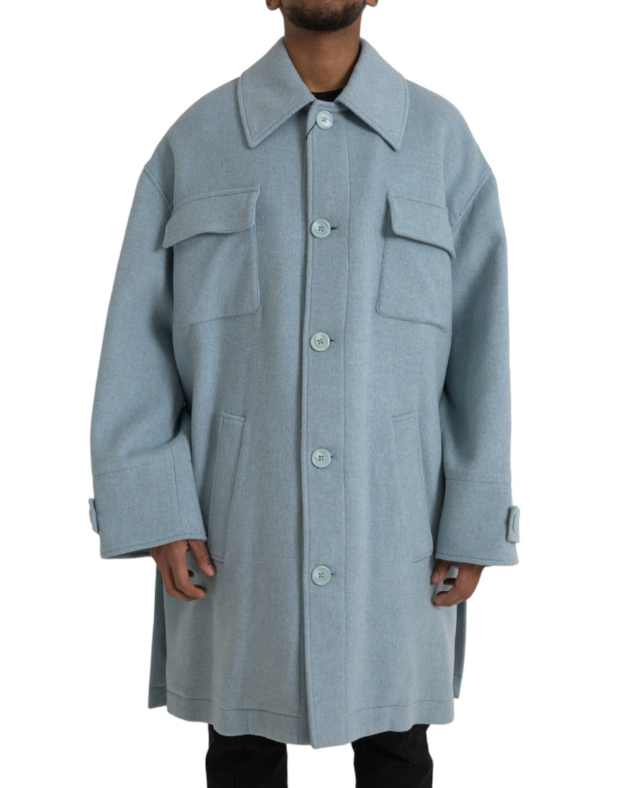Dolce & Gabbana 100% Virgin Wool coat in blue