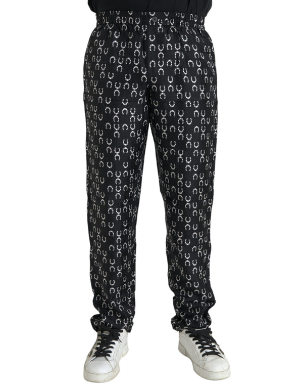 Dolce & Gabbana 100% Silk trousers in black