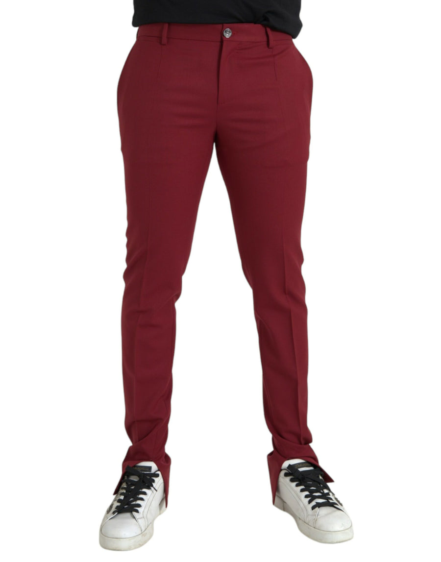 Dolce & Gabbana 97% Wool 3% Elastane trousers in red