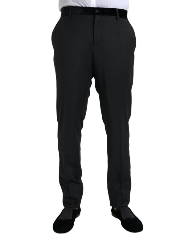 Dolce & Gabbana 40% Silk 35% Wool 15% Polyester 10% Cotton trousers in black