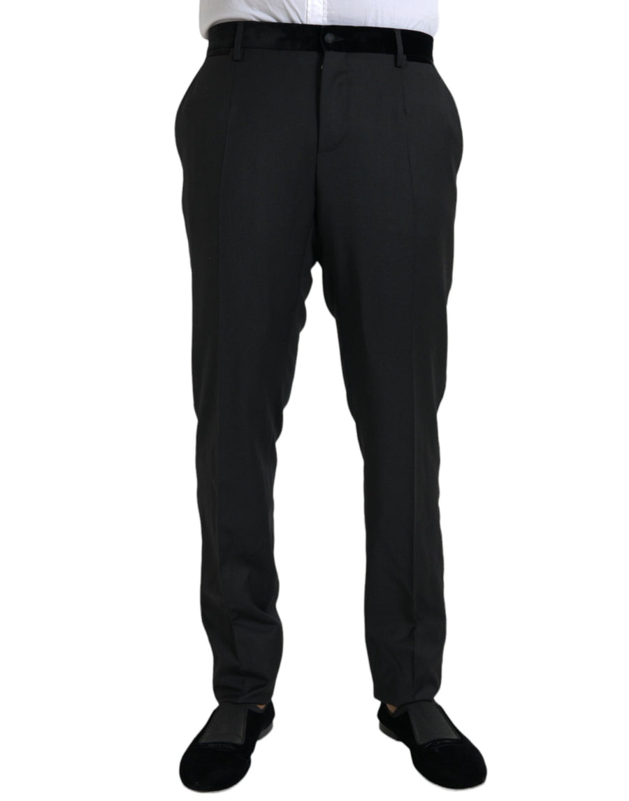 Dolce & Gabbana 40% Silk 35% Wool 15% Polyester 10% Cotton trousers in black