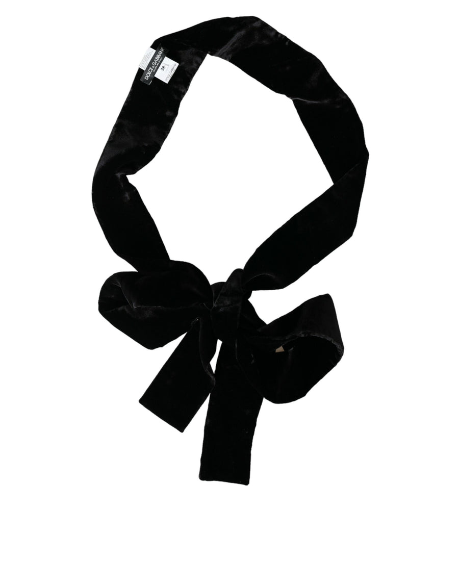 Dolce & Gabbana 75% Viscose 15% Cotton 10% Silk belt in black
