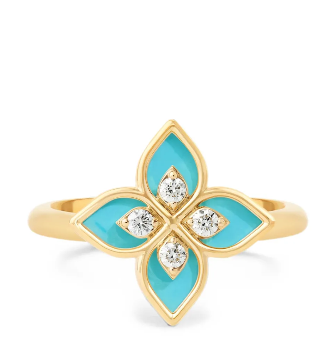 Roberto Coin 18kt Yellow Gold ring in turquoise