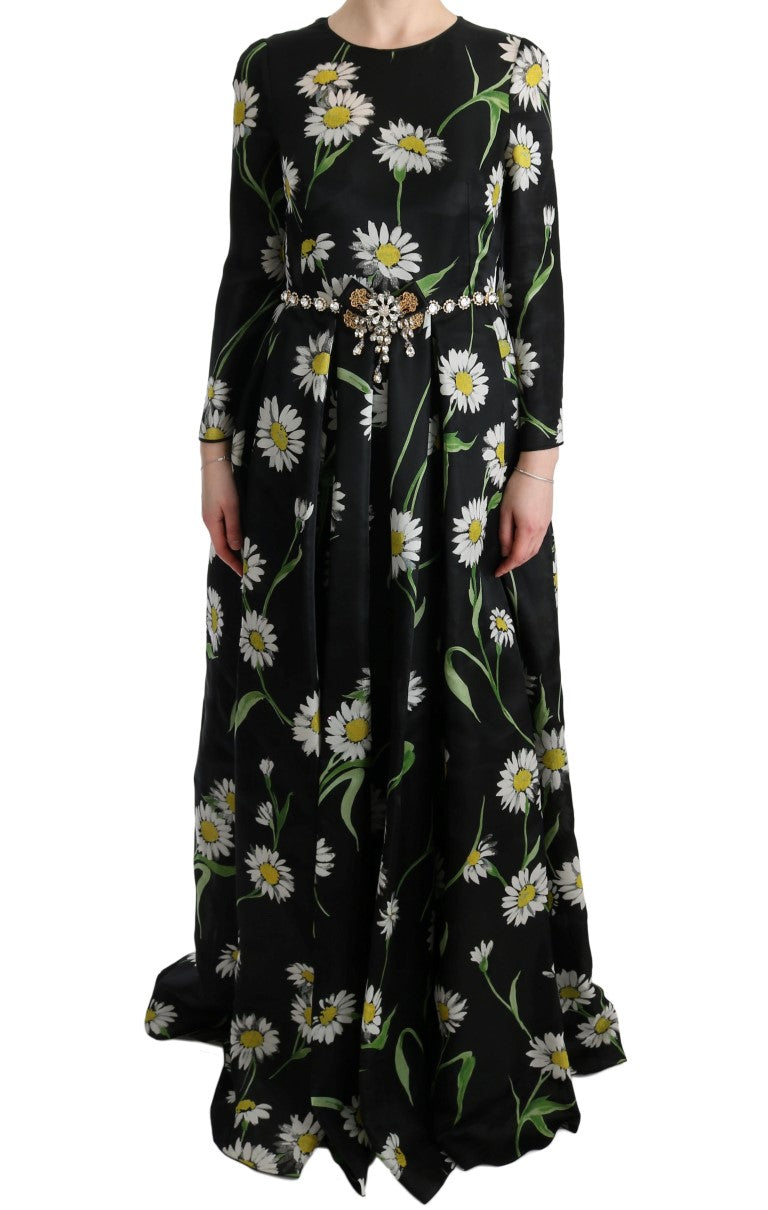 Dolce & Gabbana 100% Silk (outer); 76% Silk dress in black