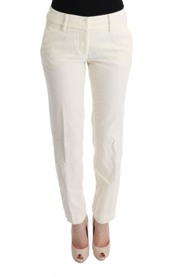 Ermanno Scervino 82% Cotton trousers in white