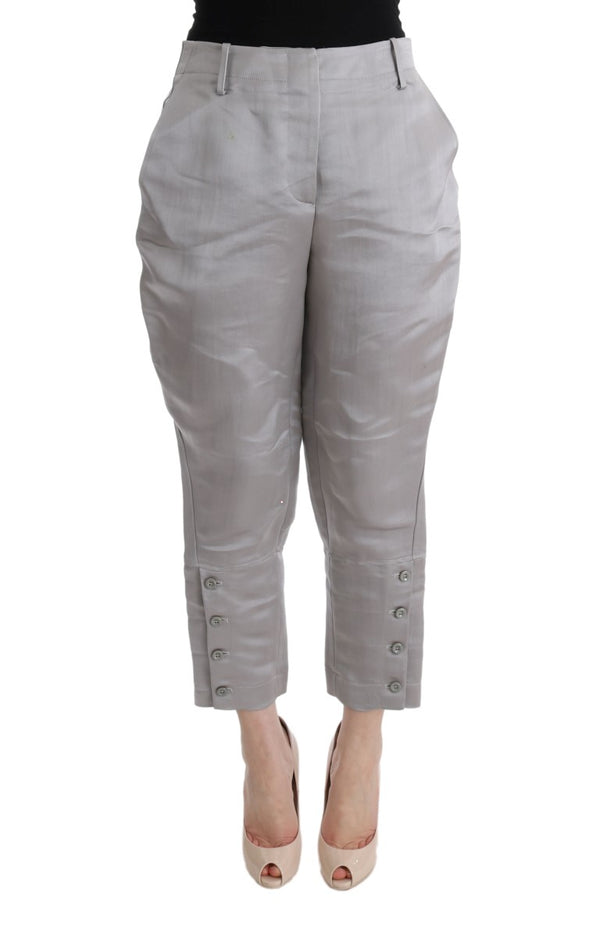 Ermanno Scervino 100% Silk trousers in gray