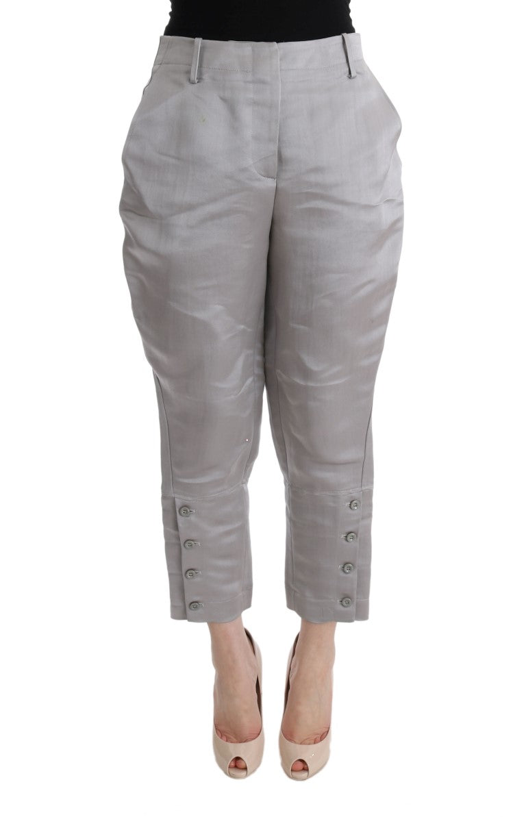 Ermanno Scervino 100% Silk trousers in gray