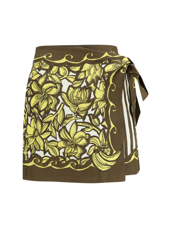 Alemais 100% True Hemp skirt in yellow