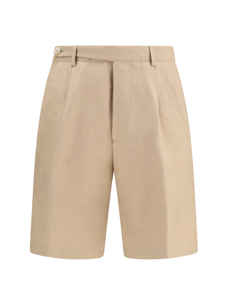 Brunello Cucinelli 69% Cotton; 31% Linen bermuda shorts in beige