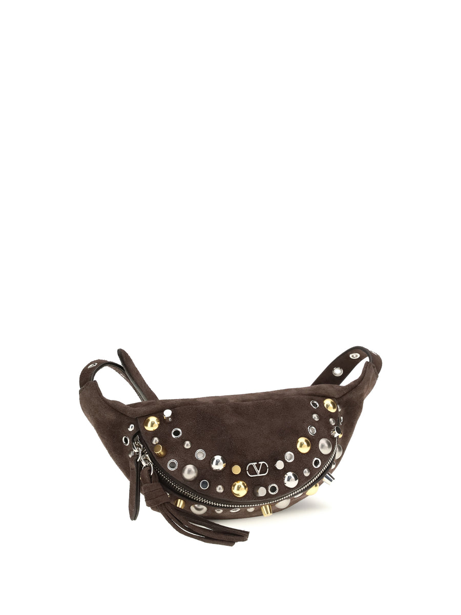 Fanny Pack Nellcôte Suede Dark Brown Calf Leather Shoulder Bags
