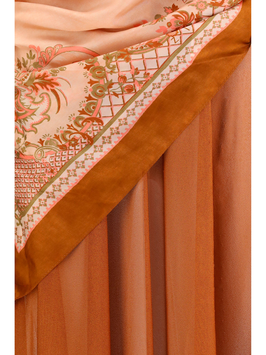 Maxi Dress Aster Scarf Tan-Print Tan/print Viscose