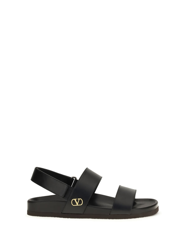 Valentino Garavani 100% calf leather (Bos Taurus) sandals in black