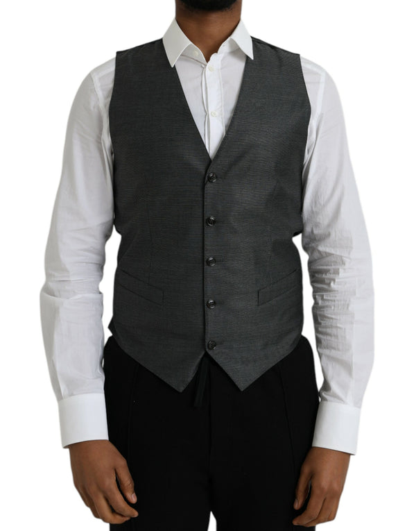 Dolce & Gabbana 82% Virgin Wool 18% Silk; Lining: 70% Viscose 30% Cupro vest in gray