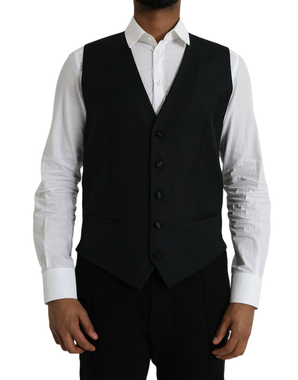 Dolce & Gabbana 90% Wool vest in black