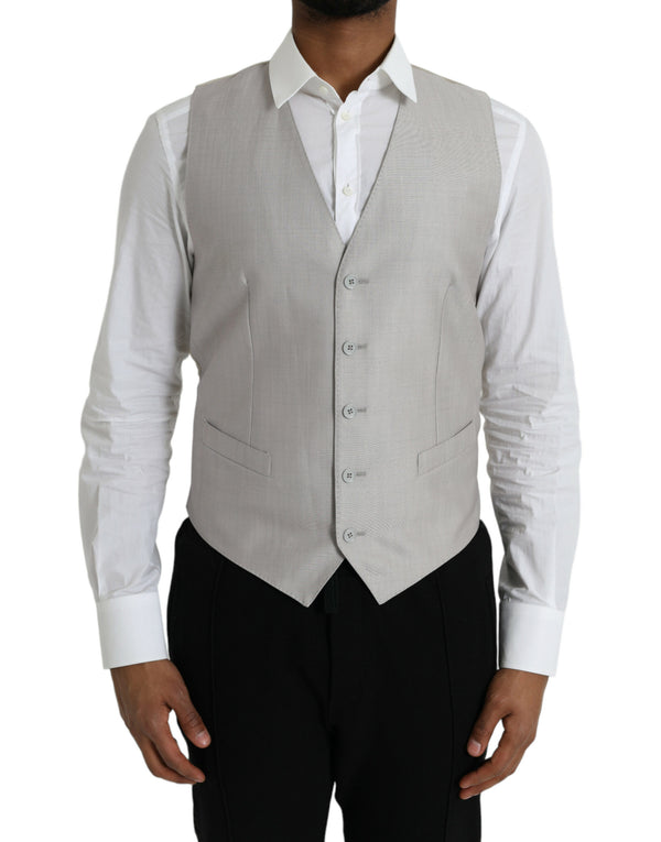 Dolce & Gabbana 82% Virgin Wool waistcoat in gray
