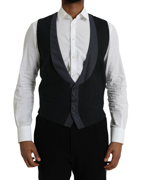 Dolce & Gabbana 97% Virgin Wool vest in black