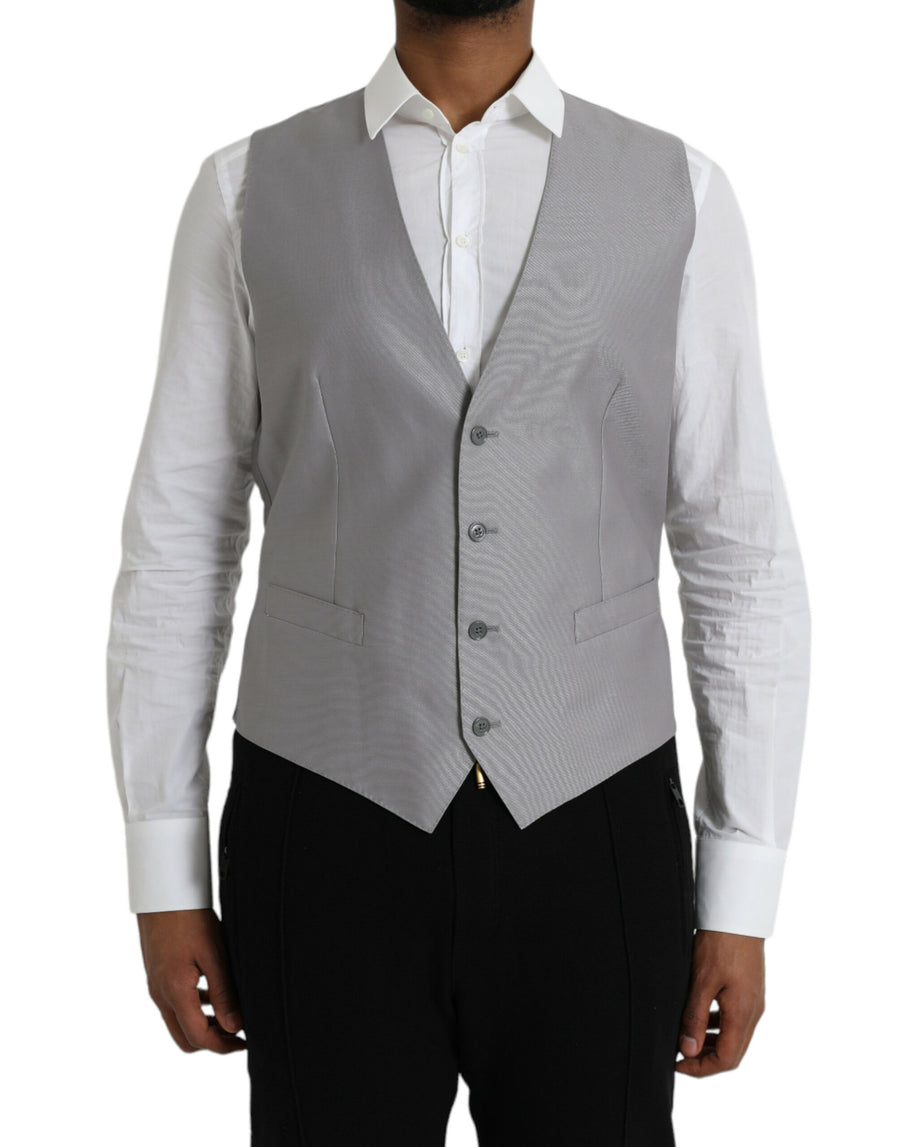 Dolce & Gabbana 82% Virgin Wool 18% Silk vest in gray