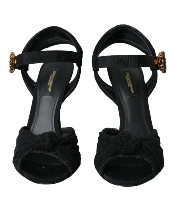 Dolce & Gabbana 54% Cotton heel sandal in black