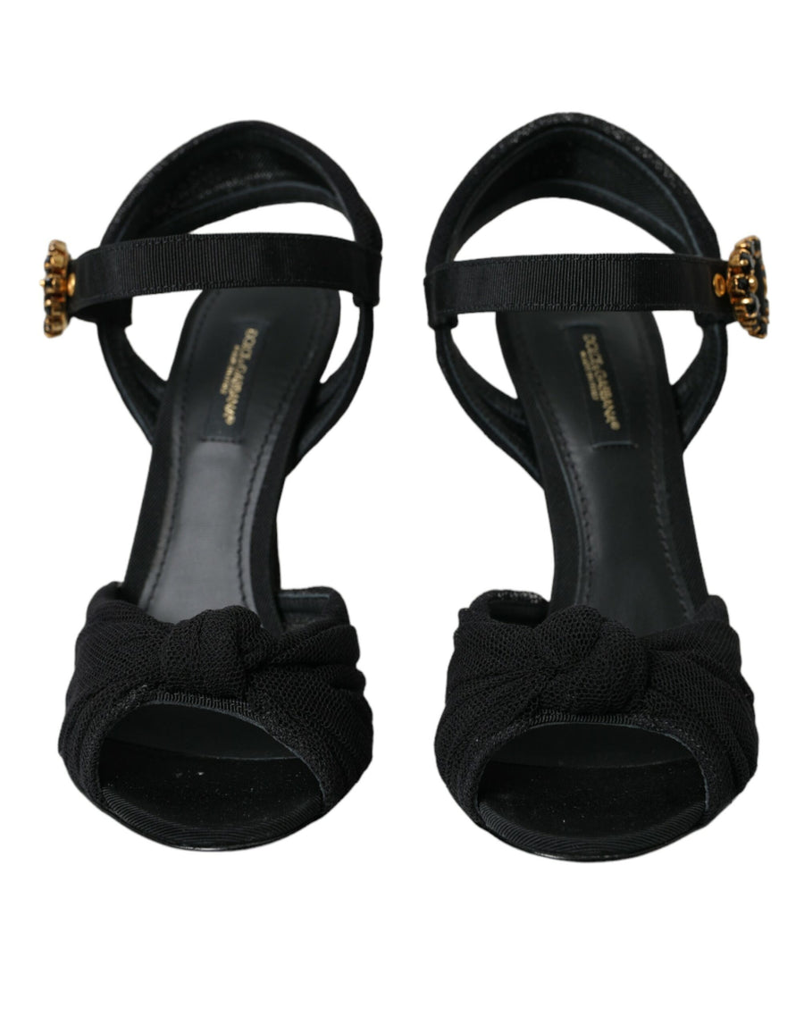 Dolce & Gabbana 54% Cotton heel sandal in black
