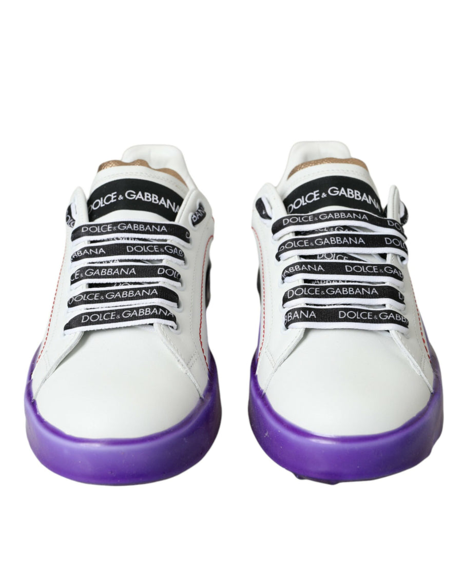 Dolce & Gabbana 100% Calf Leather; Rubber sole sneaker in white