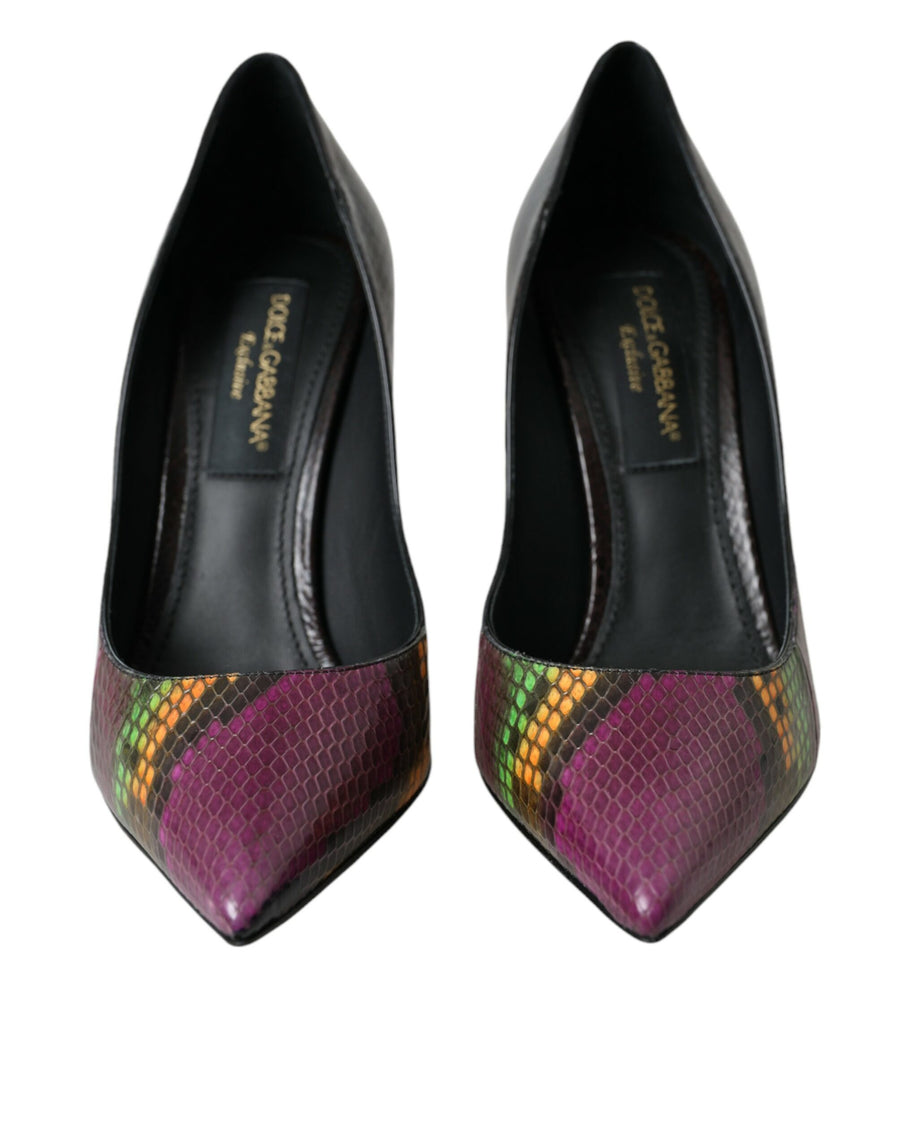 Dolce & Gabbana 90% Python Leather 6% PU 2% Cotton 2% Polyester heel pump in multicolor