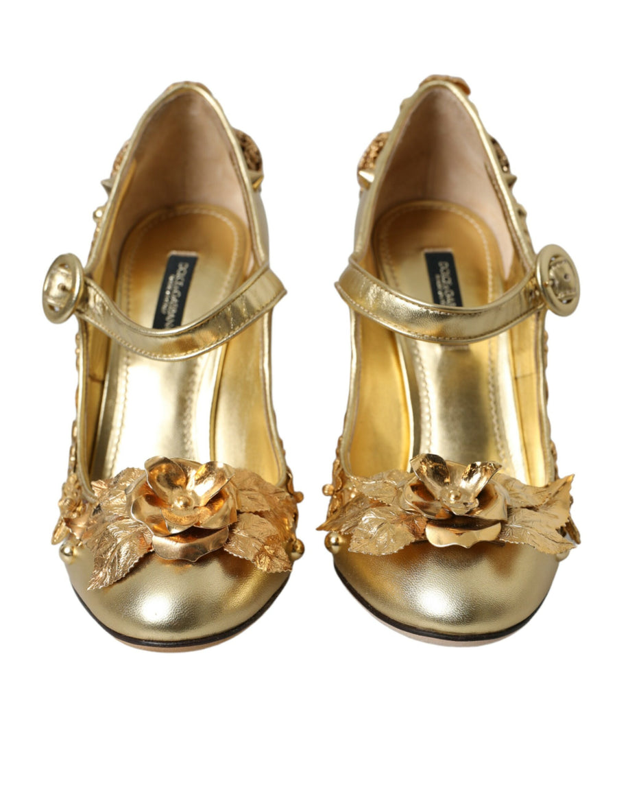 Dolce & Gabbana Leather heel in gold