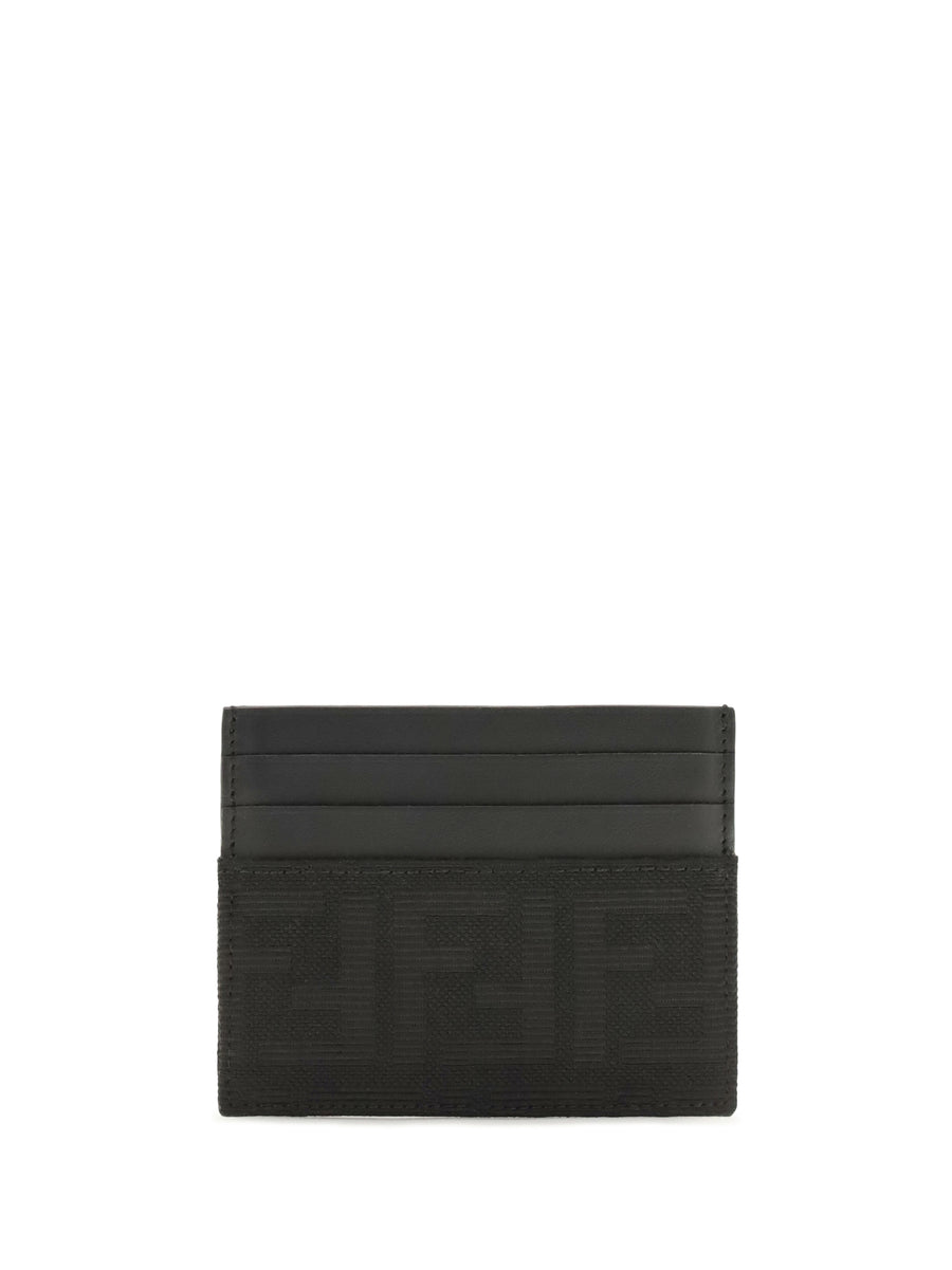 Card Holder Ff Jacquard Black Leather Polyester Umbrellas