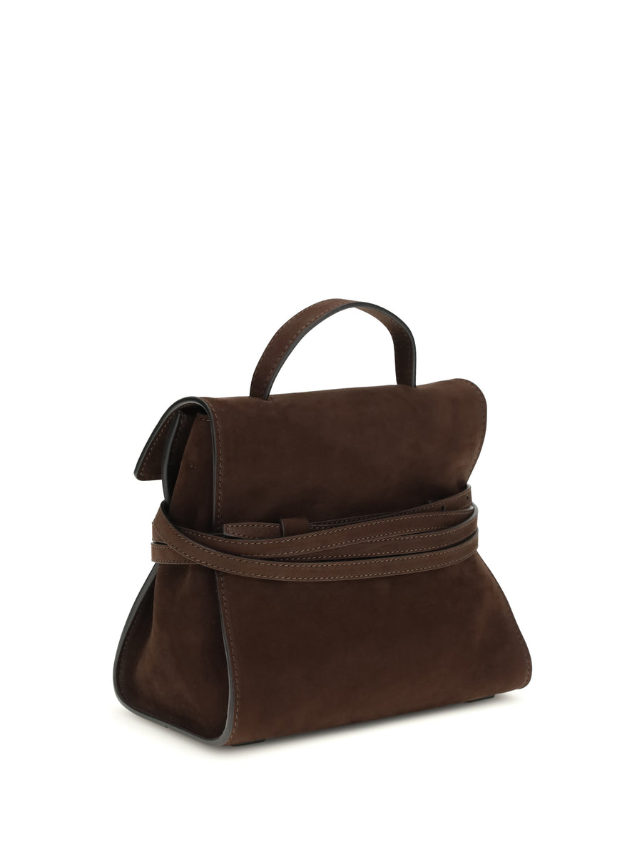 Handbag Tie Me Chocolate Calf Leather Handbags