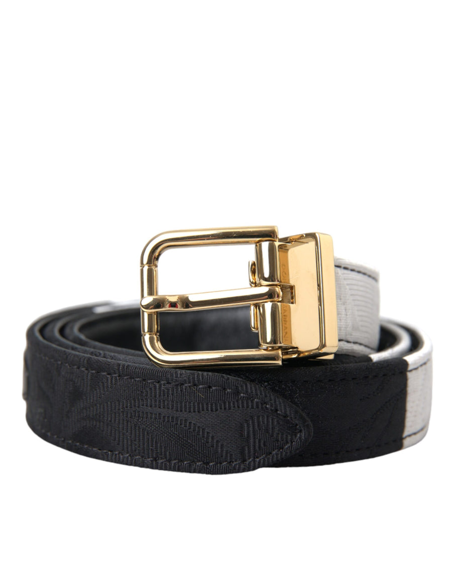 Dolce & Gabbana 35% Acetate 34% Polyester 15% Cotton 9% Nylon 5% Leather 2% Elastane belt in black