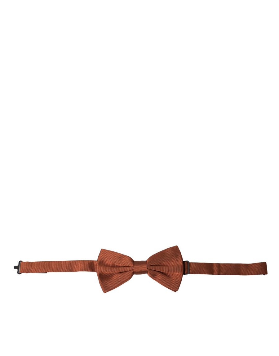Dolce & Gabbana 100% Silk bow tie in brown