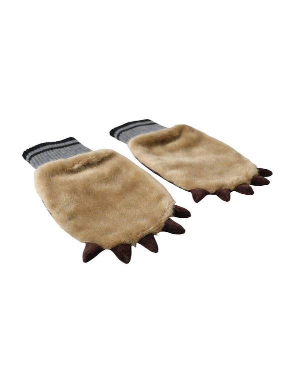 Dolce & Gabbana 62% Acrylic gloves in beige