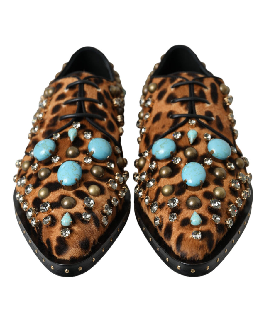 Dolce & Gabbana 80% Calf Fur flat in brown