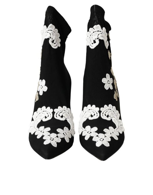 Dolce & Gabbana 95% Viscose boot in black