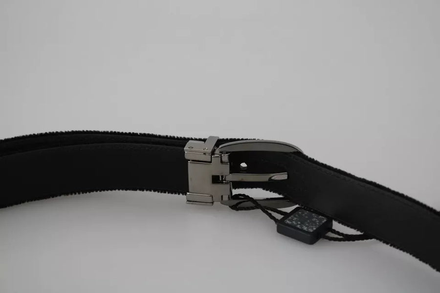 Dolce & Gabbana 90% Cotton Velvet belt in black