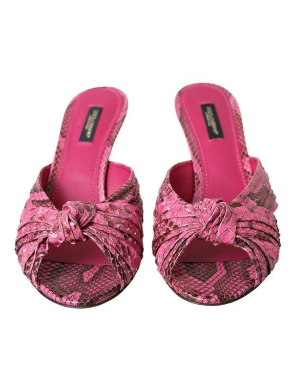 Dolce & Gabbana 100% Python Leather heel slide in pink