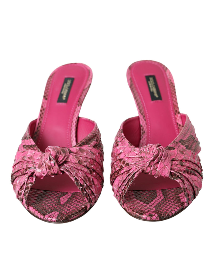 Dolce & Gabbana 100% Python Leather heel slide in pink