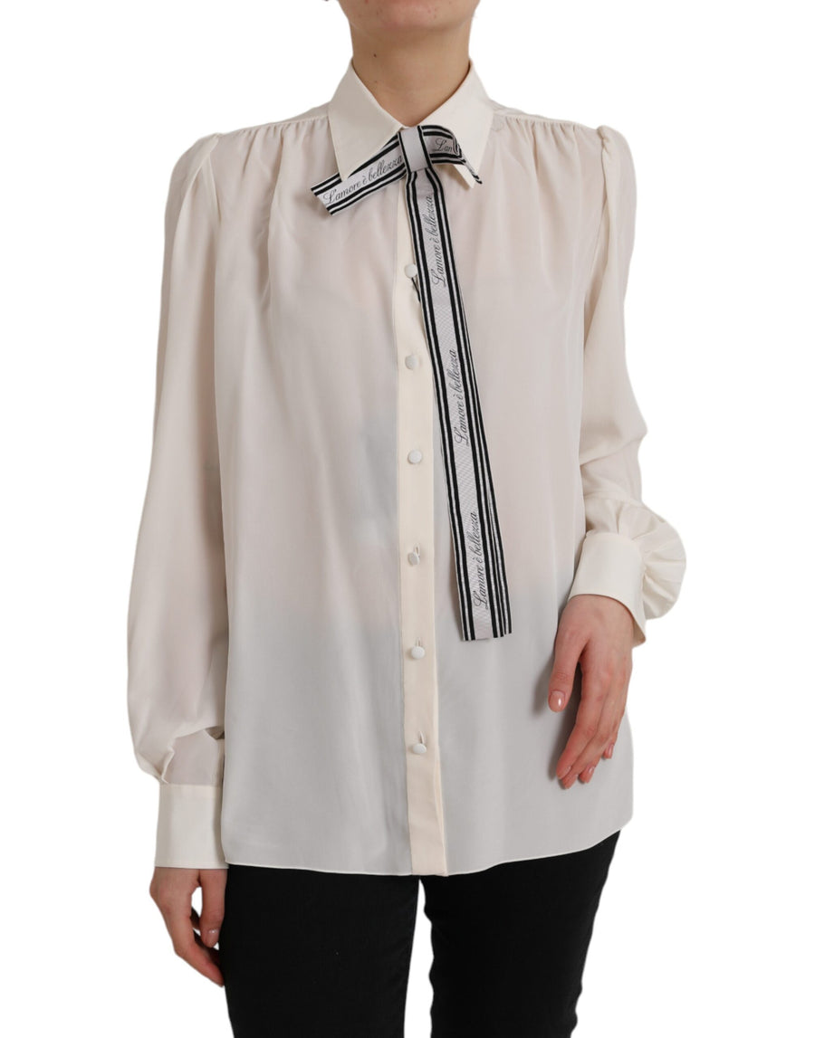 Dolce & Gabbana 100% Silk blouse in white