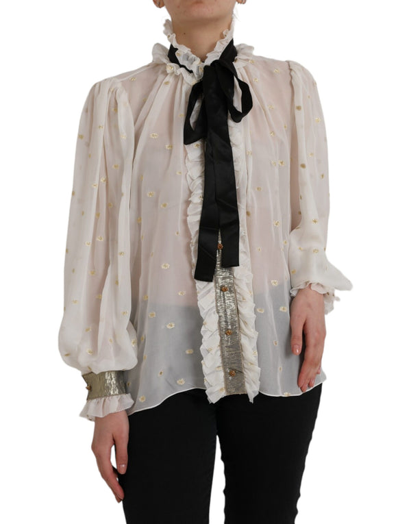 Dolce & Gabbana 77% Silk 23% Polyester blouse in white