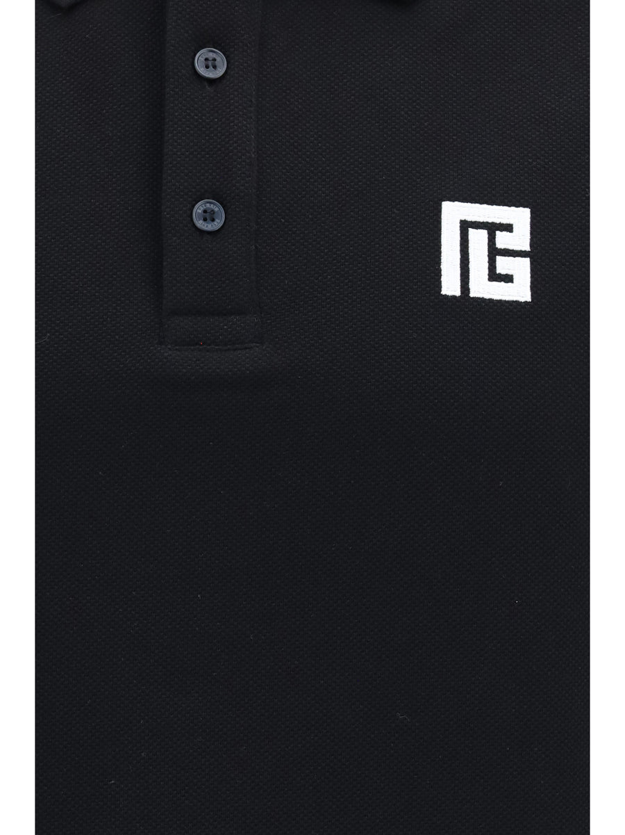 Polo Shirt Pb Embroidered Black-White Black/white Cotton