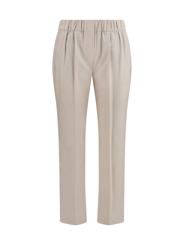 Brunello Cucinelli 97% Cotton; 3% Elastane trousers in beige