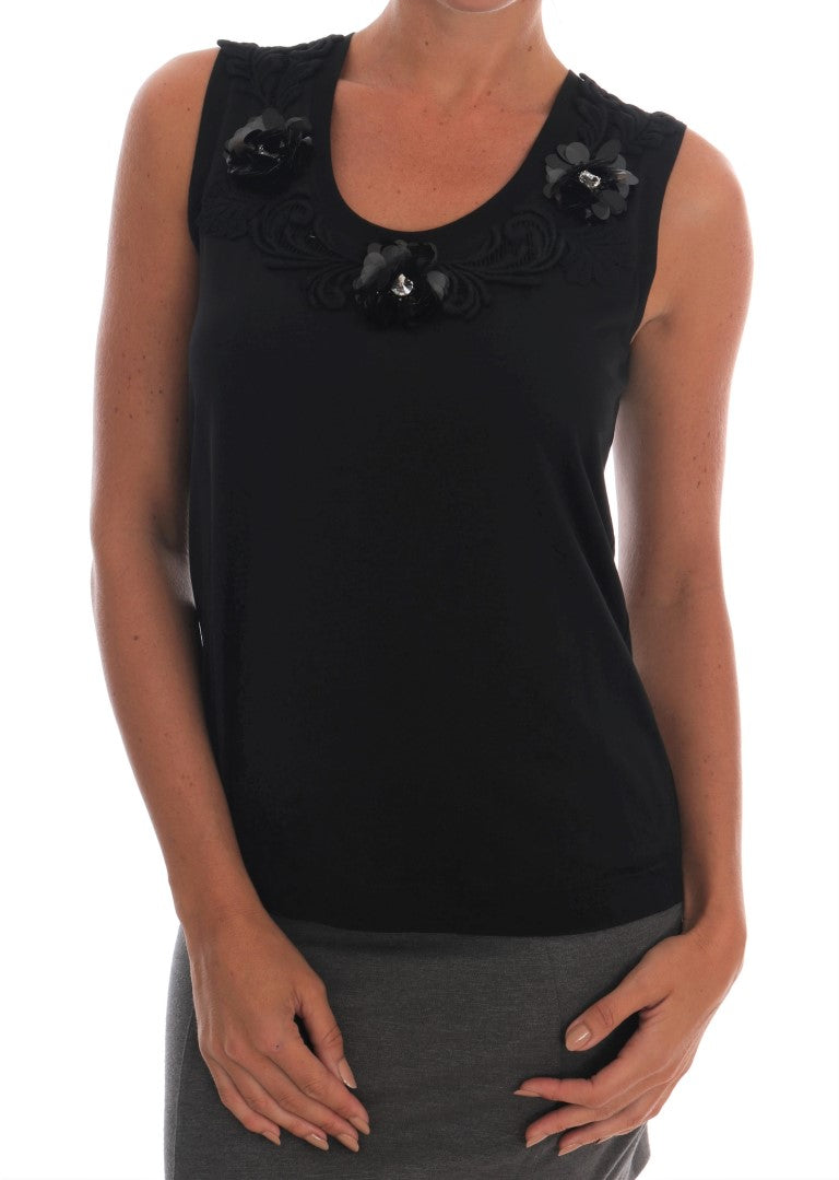Dolce & Gabbana 98% Cotton tank top in black