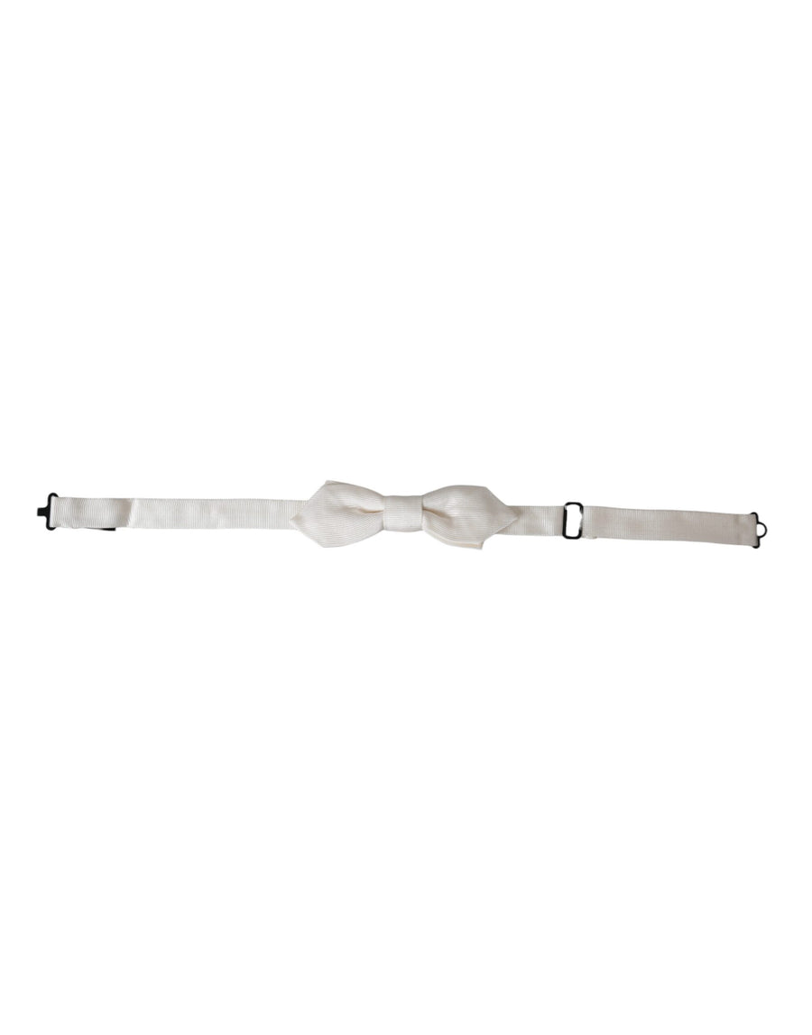 Dolce & Gabbana 100% Silk bow tie in white