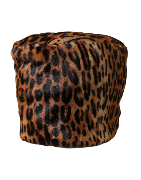 Dolce & Gabbana HAT9556 100% Goat Leather bucket hat in brown