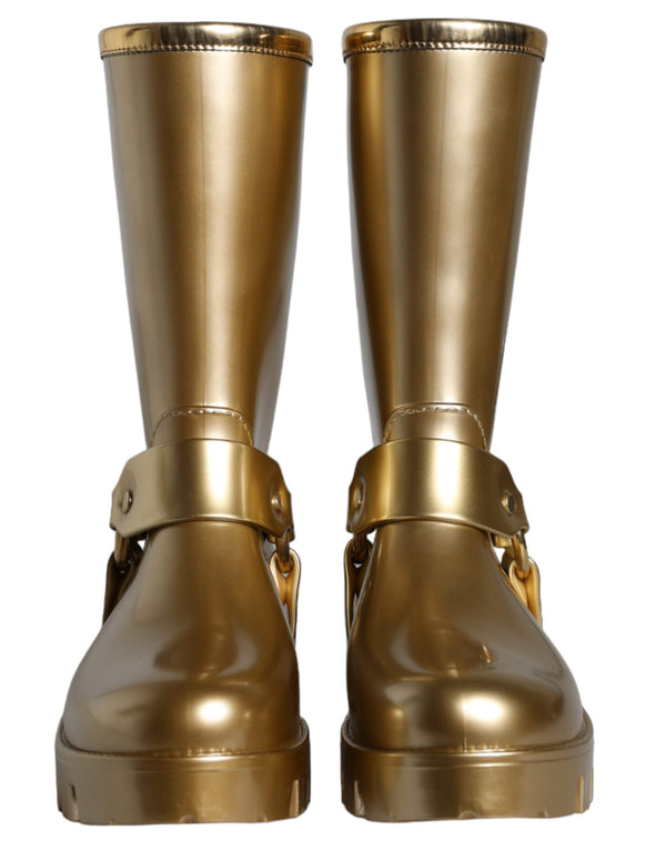 Dolce & Gabbana 90% PVC boot in gold