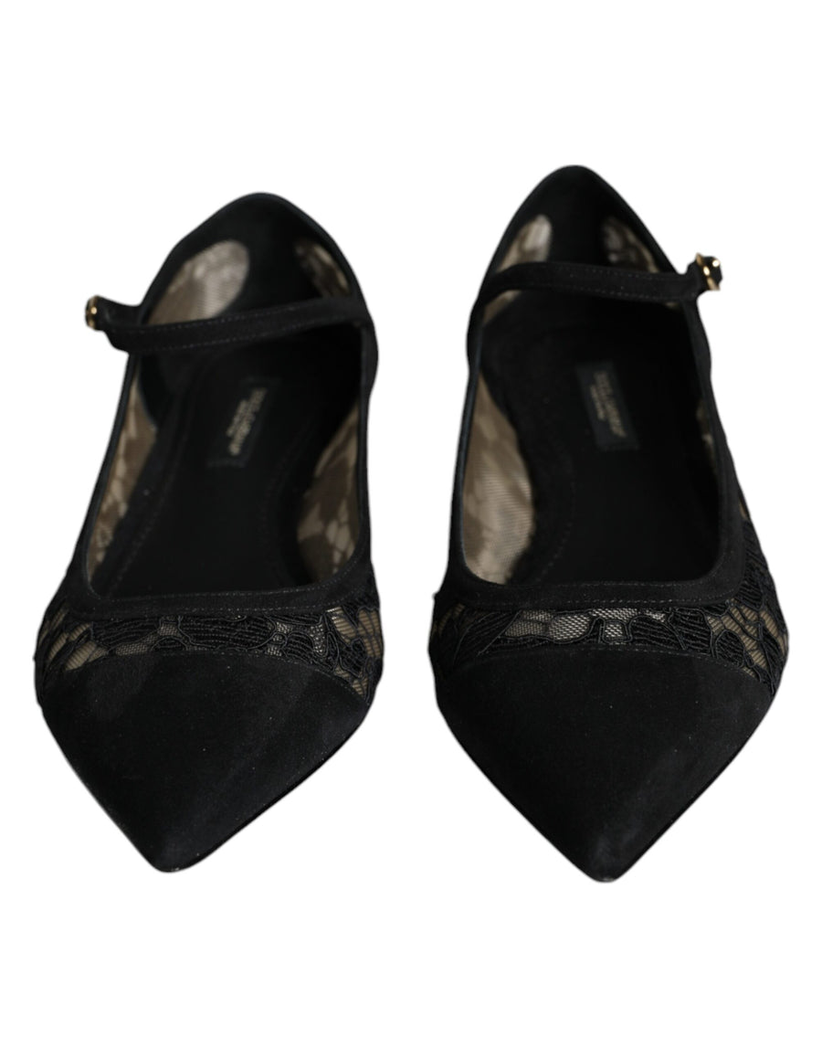 Dolce & Gabbana 45% Goat Leather 28% Nylon 16% Viscose 11% Cotton flat in black